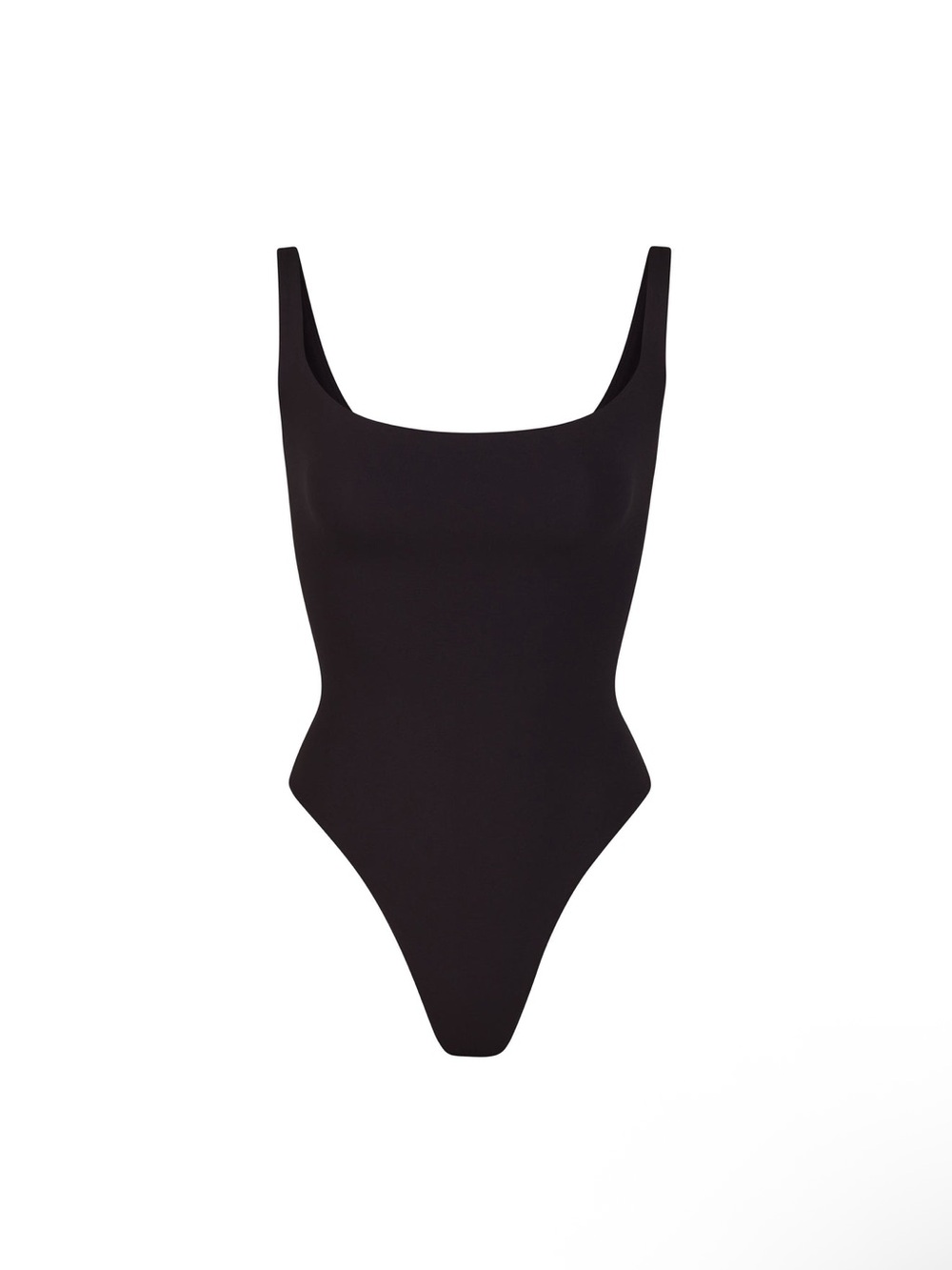 Classic Black Scoop-Front One-Piece Swimsuit